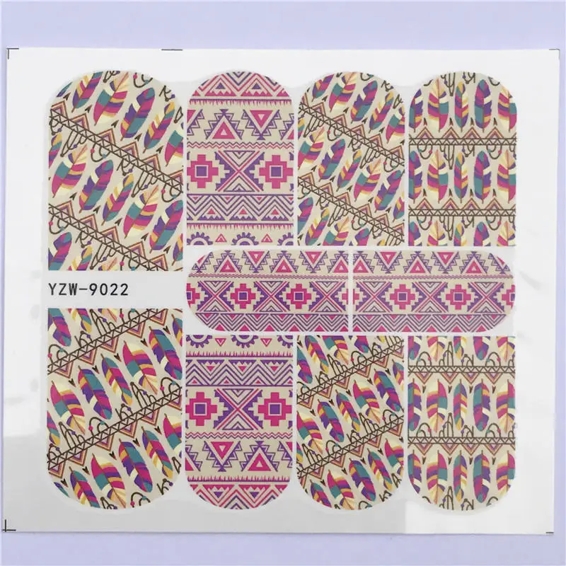 YZW-9022 FWC 1pcs Nail Art Stickers Nail Water Decals Decoration Animal / Star / Cartoon / Fruit Adhesive Colorful Tip DIY Label Manicure - Цвет: YZW-9022