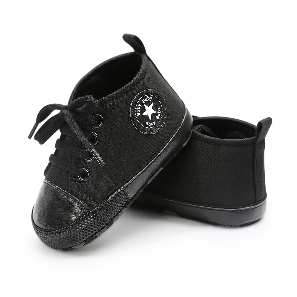 Новые детские туфли для новорожденных New Canvas First Walkers Infant Toddler мягкая подошва противоскользящая обувь для мальчиков и девочек 25 цветов