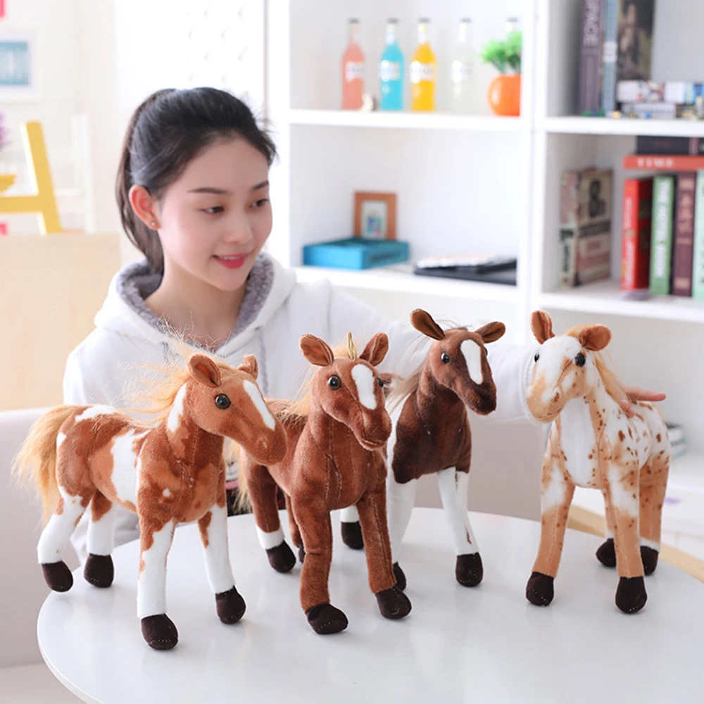 

30cm Horse Stuffed Lifelike Animal Plush Toy Soft Pony Perfect Gift For Kids Home Decoratioin Horse Dropshipping