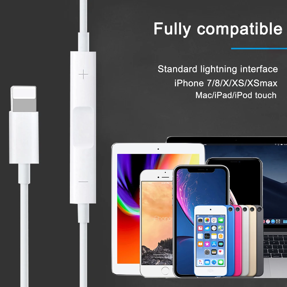 Оригинальные музыкальные наушники для наушников lightning с микрофоном и