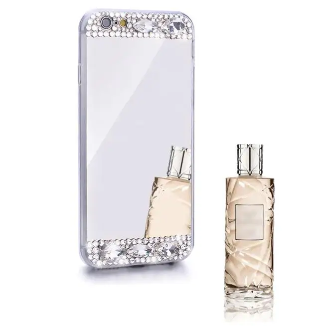 Bling алмаз зеркало сзади ТПУ чехол мягкий для iPhone 6/6 s 4.7 дюйма удобный известный