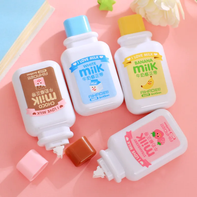 Корректирующая лента Kawaii White Out для молочной бутылки Канцтовары школьные