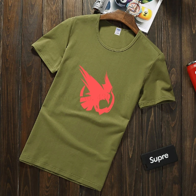 Мужская футболка высокого качества Ворон (кораллово-красный) хлопок простой