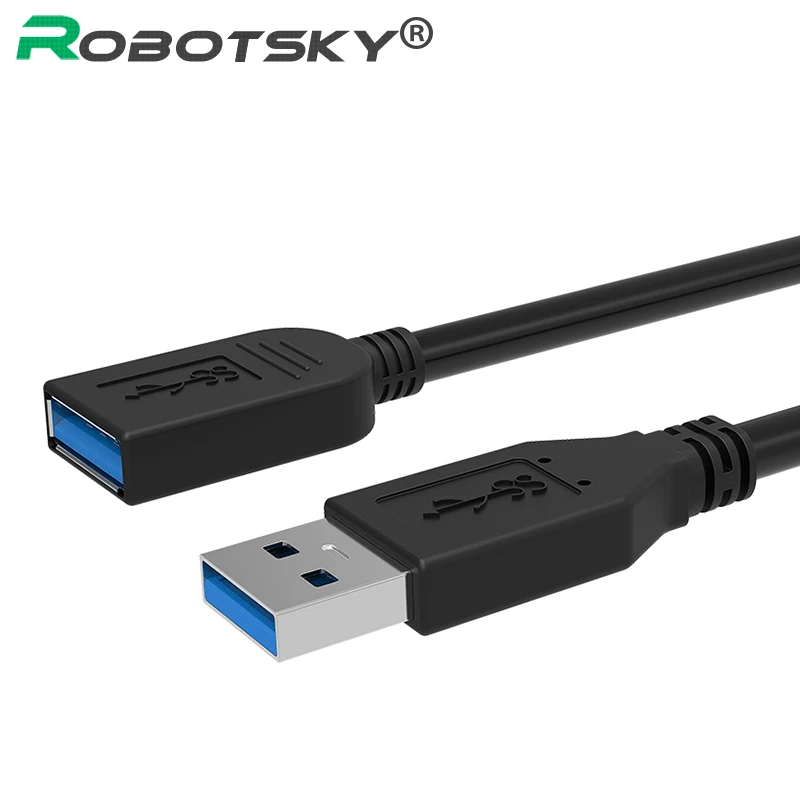 

Robotsky Universal USB Extension Cable USB 3.0 Male A to USB3.0 Female A Data Sync Cord Adapter Connector for Keyboards, Mouse