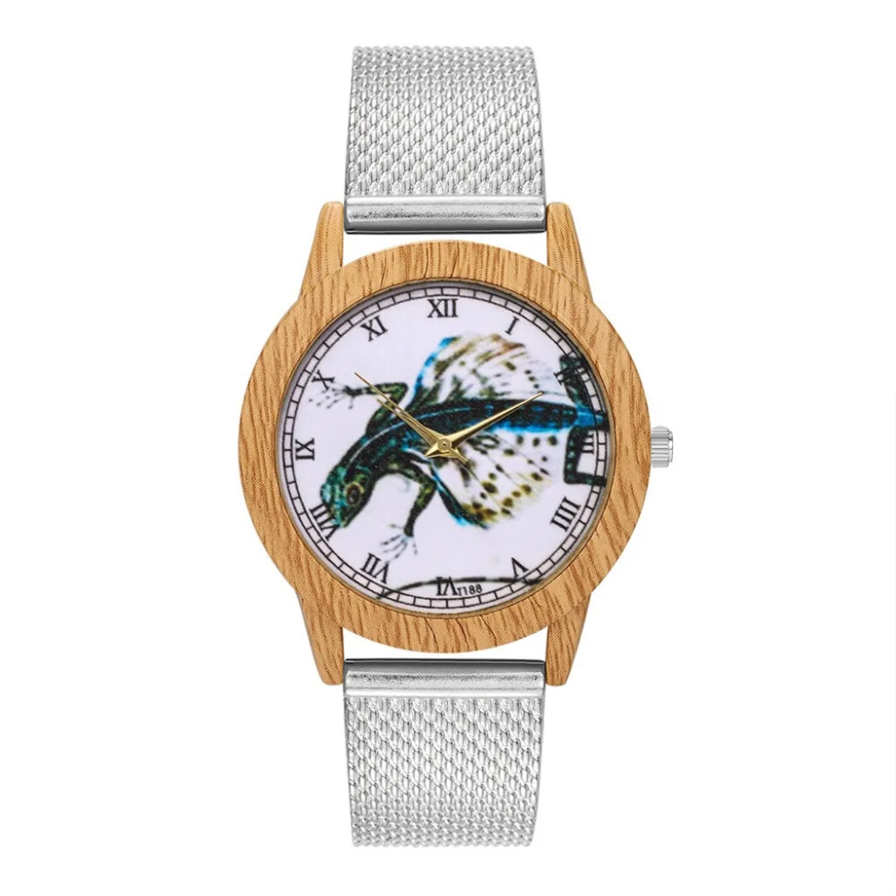 Модные женские наручные часы с деревянным лицевым покрытием зеркальные