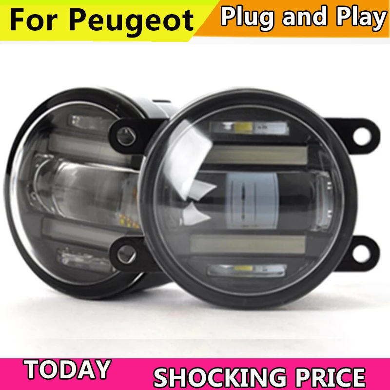 Автомобильный Стайлинг противотуманная фара для Peugeot 206 207 208 2008 301 307 308 3008 408 508