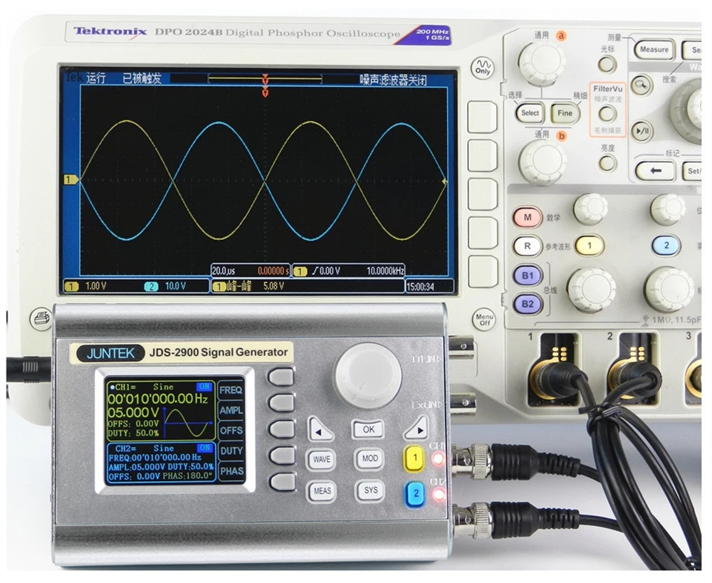 JUNTEK JDS2900-60M 60 МГц генератор сигналов цифровой контроль двухканальный DDS функция генератор сигналов частотомер произвольный