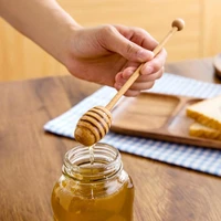 1piece wooden honey spoon long handled honey dipper stick wood tea spoon coffee mixing spoon syrup honey server tea accessories