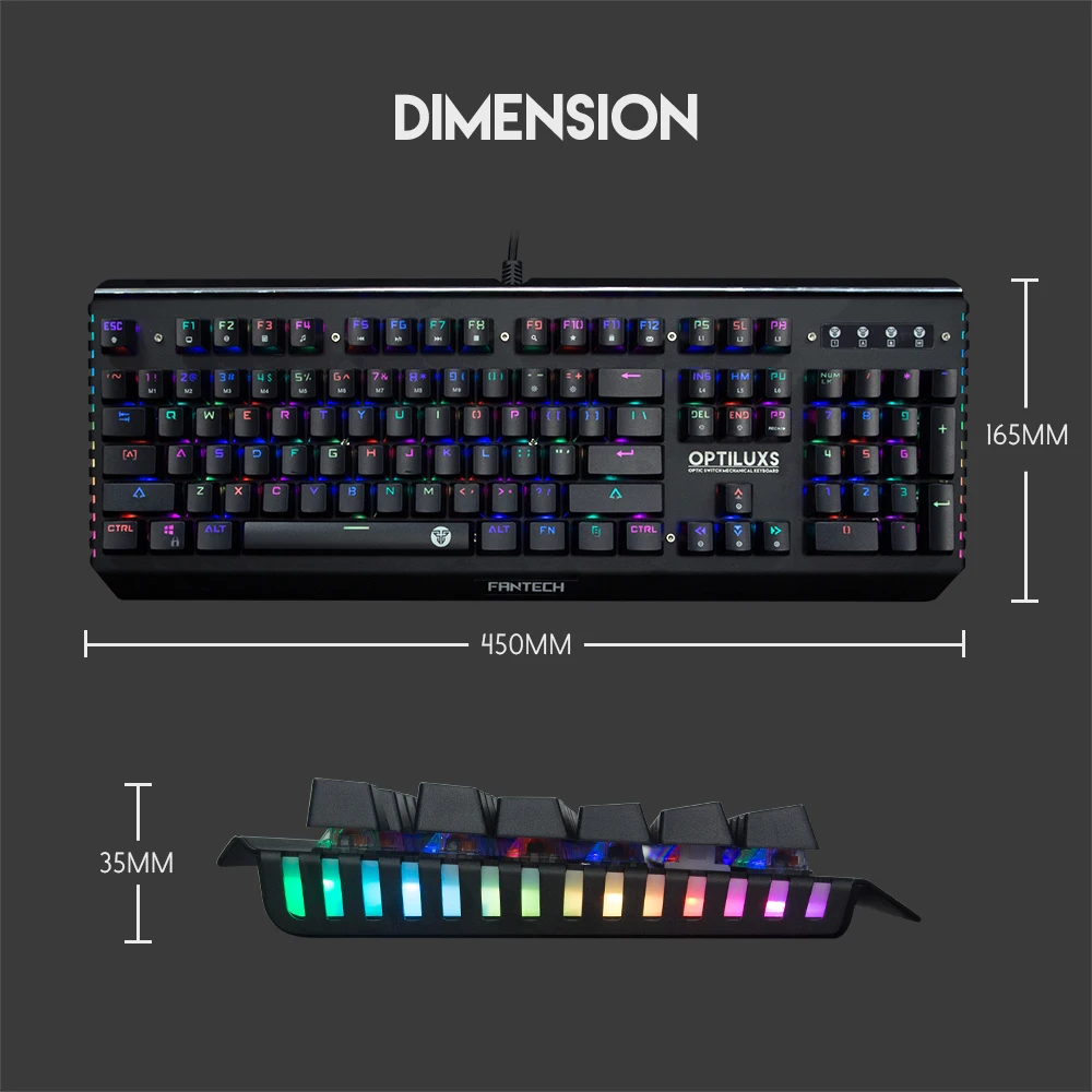 Fantech Mk884 профессиональная механическая клавиатура с RGB подсветкой игровая клавиатура USB Проводная Водонепроницаемая клавиатура для игры в офис