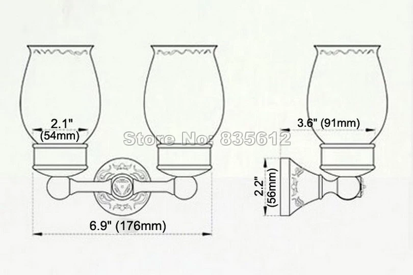 Аксессуары для ванной комнаты настенный античный латунный держатель зубной
