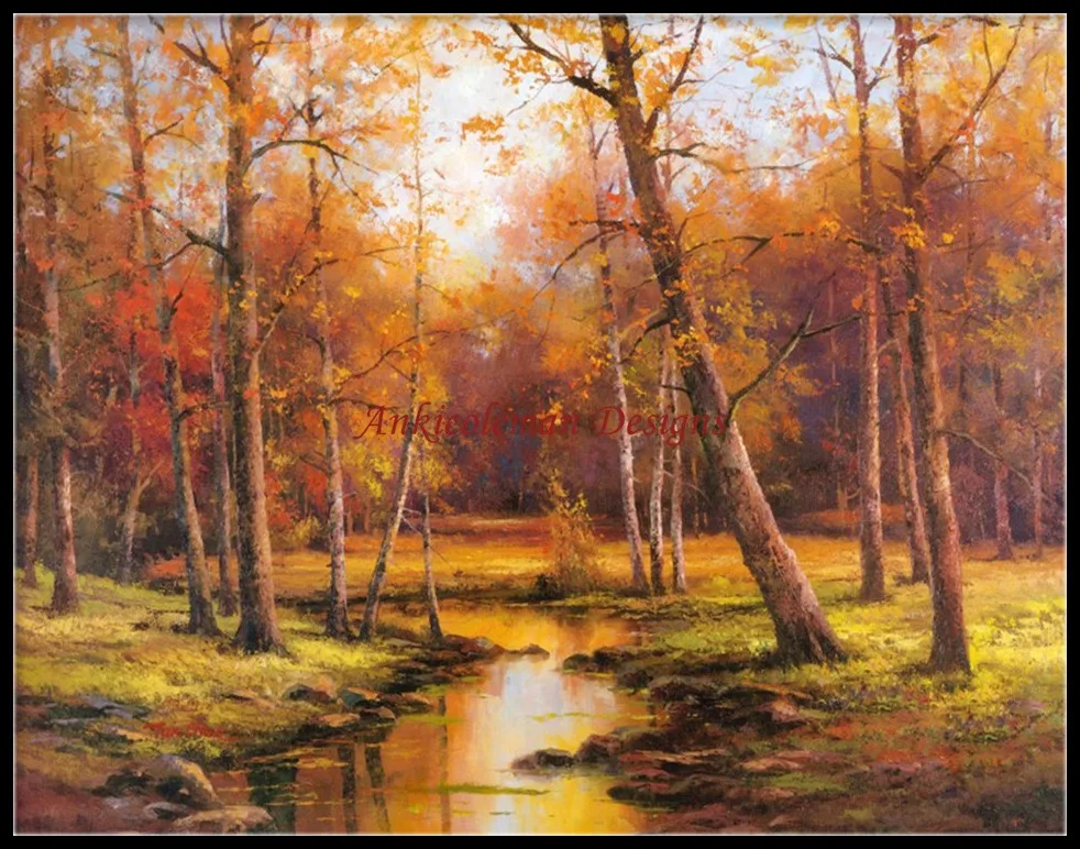 

Needlework for embroidery DIY French DMC High Quality - Counted Cross Stitch Kits 14 ct Oil painting - Meadow Stream