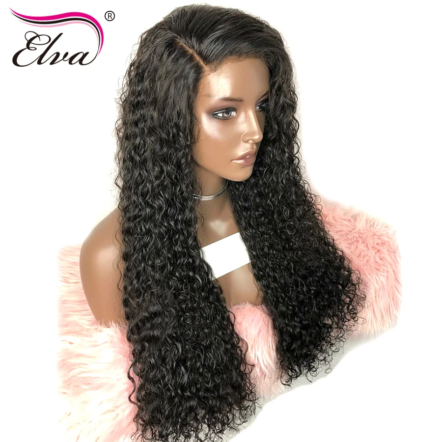 Elva волосы 150% плотность 13х6 кружева передние человеческие парики предварительно