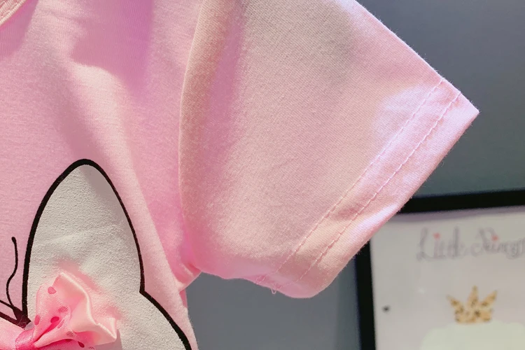 BibiCola children girls sets summer cartoon t-shirt +tutu skirts casual cute lace cotton kids girl clothing suits fashion dress | Детская