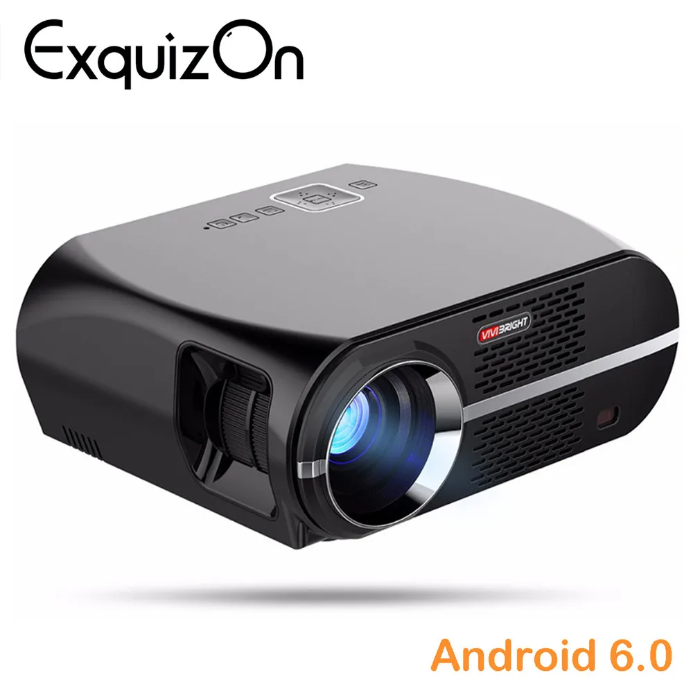 Exquizon GP100 проектор Поддержка Full HD набор в Android 6.0.1 Wi Fi Bluetooth 1280*800 люмен LED светодио