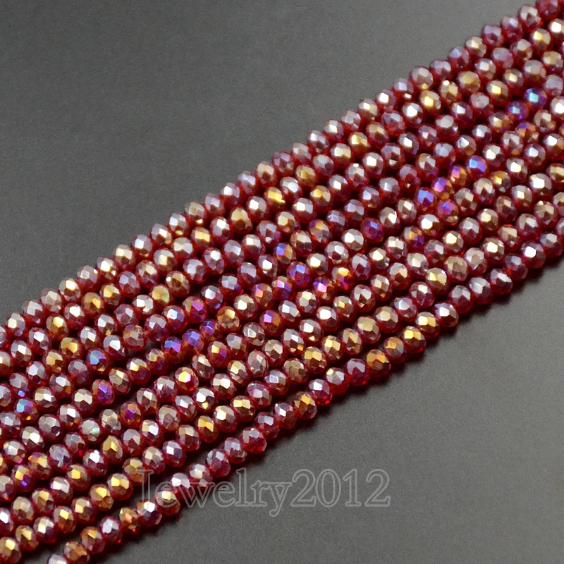 1000 шт./лот 2x3 мм граненый Siam AB Чешский кристалл Rondelle свободные стеклянные бусины