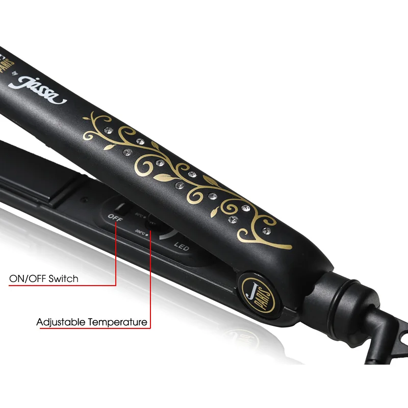 Утюг Дома держать профессиональный выпрямитель для волос Flat Iron Выпрямление Керамические Турмалин щипцы для завивки с Бриллиантом HT062Black