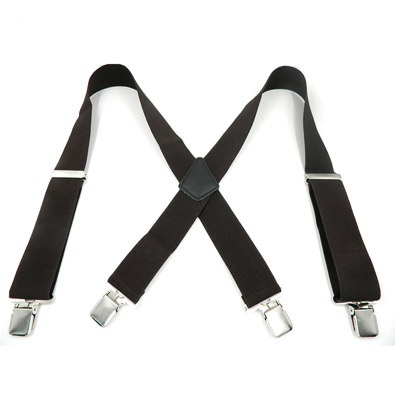 Мужские подтяжки с 4 зажимами кожаные застежками повседневные для брюк 5*120 см