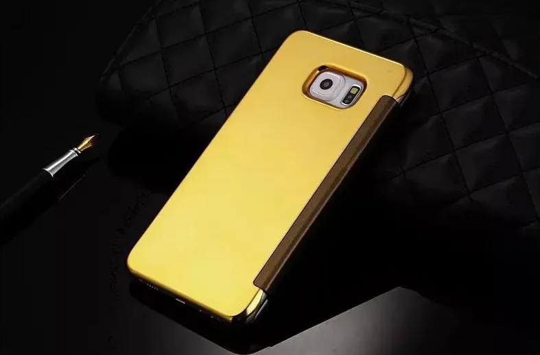 Умный кожаный чехол-книжка для samsung Galaxy S11 S10 S7 Edge S8 S9 Plus Note 7 8 9 10 C5 C7 C9 Pro роскошный зеркальный прозрачный чехол