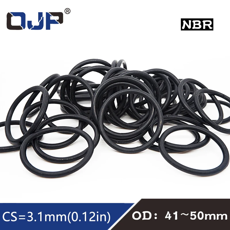 

20PC/lot Rubber Ring Black NBR Sealing O Ring CS3.1mm OD41/42/43/44/45/46/47/48/50mm O-Ring Seal Nitrile Gasket Rings Washer
