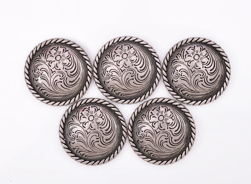 1-1/" 10X BLING Silver HEAVEY WESTERN Rose FLOWER гравировка кожевенное ремесло седла уздечка ремень CONCHOS Винт Назад