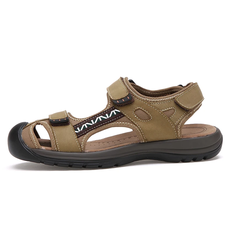 Мужские сандалии кожаные ручной работы пляжная обувь повседневные модные