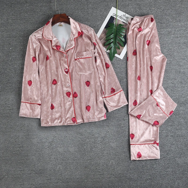 Новая женская бархатная рубашка брюки Пижамный костюм ночной халат пижама