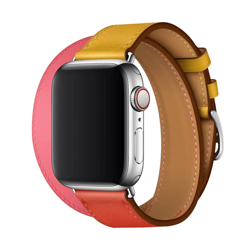 Новейшие ремешки для часов из натуральной кожи Double Tour и Revit на заказ для Apple Watch series 4 1 2 3 iWatch herme Ремешки для наручных часов