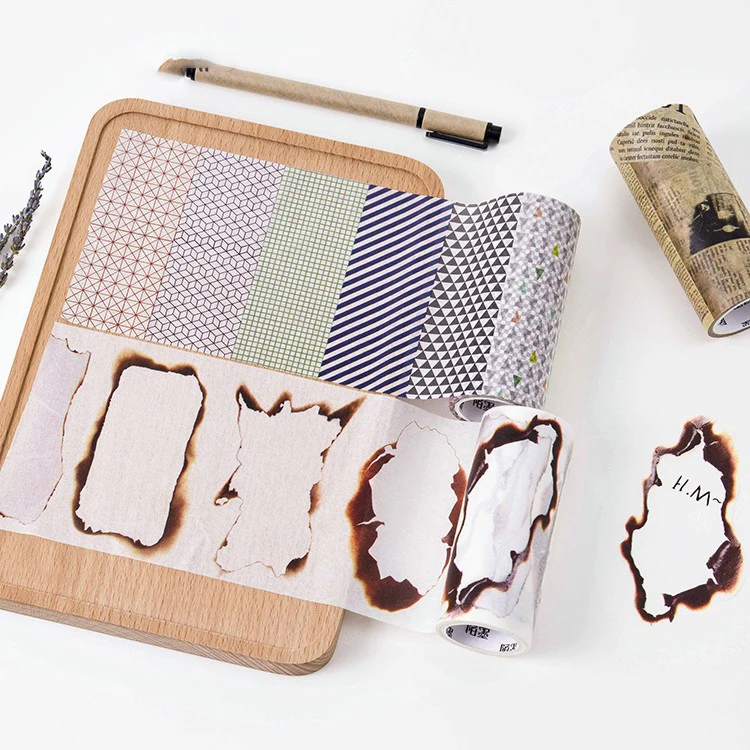 10 см Широкий Ретро Винтаж декоративные маскировки Клейкие ленты старый сожгли