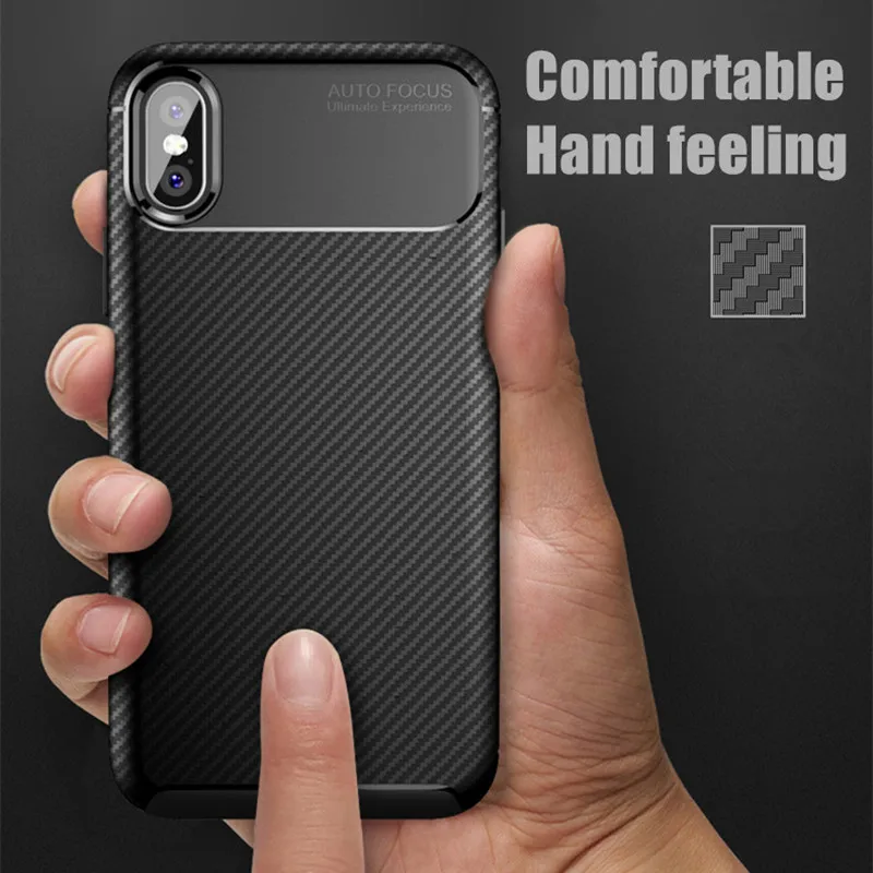 Модный мягкий чехол из углеродного волокна для iphone 6 plus 6s 7 8 8plus X XR XS Max телефона