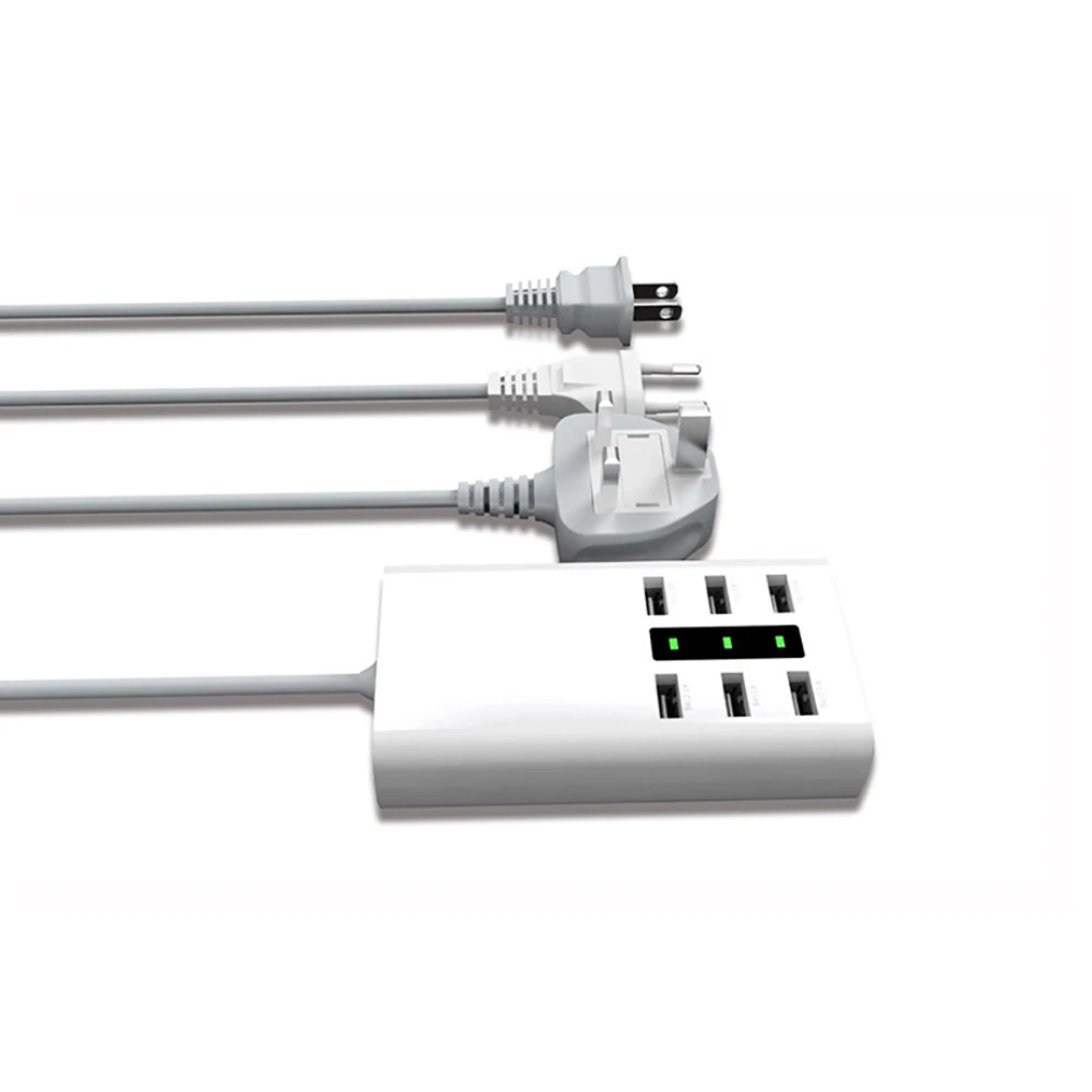 6 портов USB Зарядное устройство Док станция Быстрая зарядка мобильный телефон AC