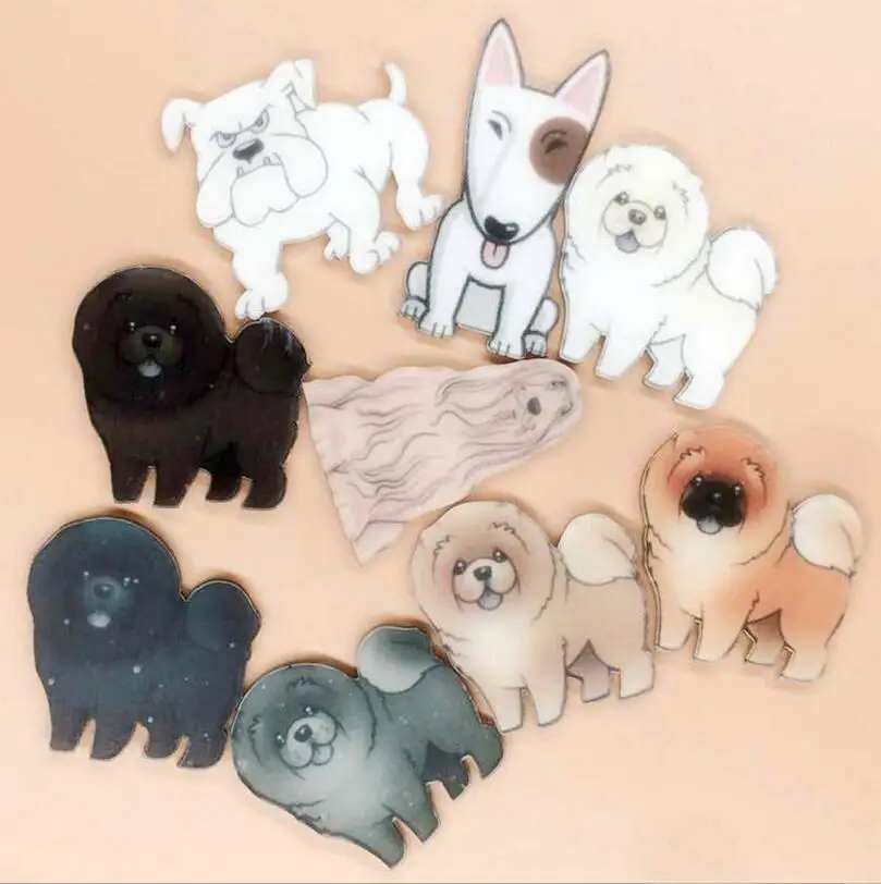 1 шт. мультяшная акриловая брошь в виде животных собак тибетского мастифа значок