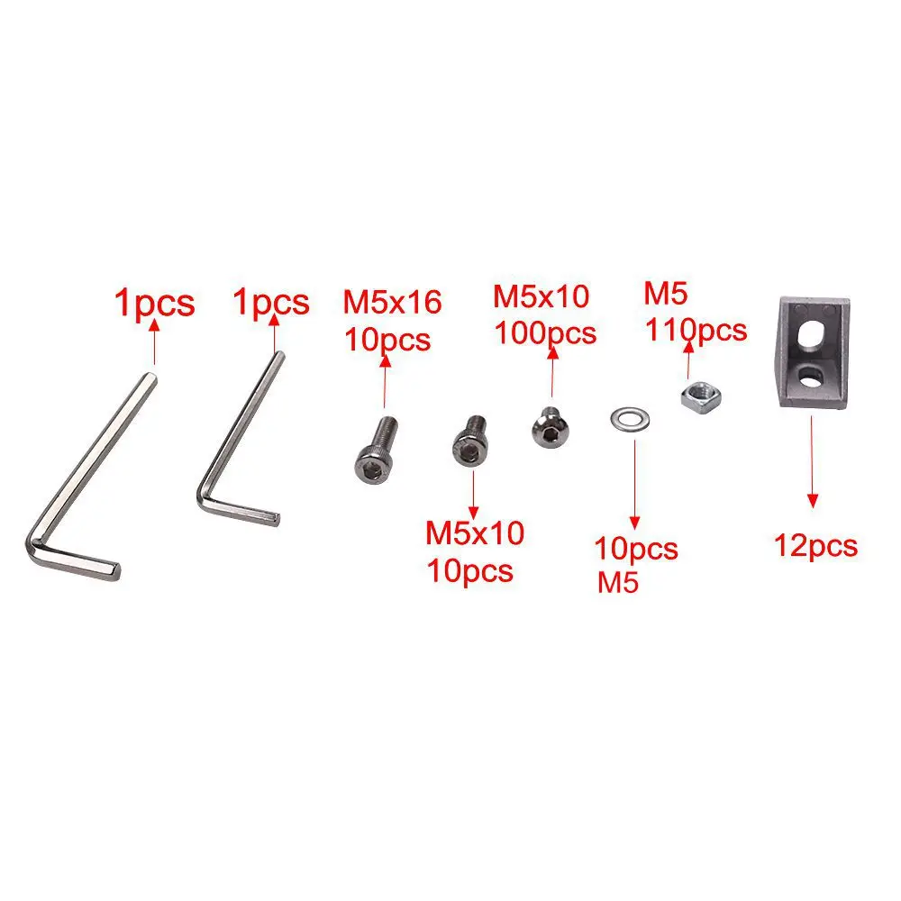 Fast Ship!  AM8 3D Printer Aluminum Metal Extrusion Profile Frame with Nuts Screw Bracket Corner