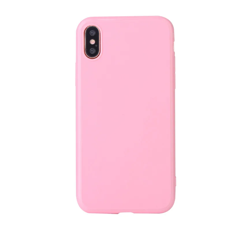 pink ТПУ карамельного цвета силиконовый однотонный Желейный чехол для iPhone 11 Pro Max Мягкий ТПУ чехол для 5C 6 7 8Plus 5 5S SE 6Plus X XS чехол для Max XR - Цвет: pink