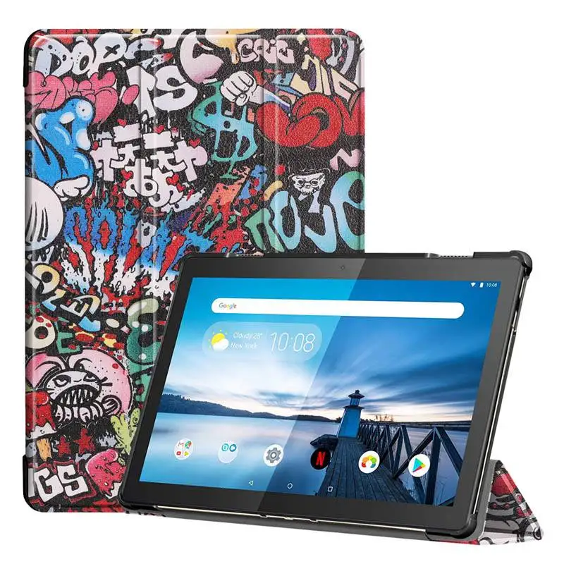 TY Чехол из искусственной кожи для lenovo Tab M10 TB-X605F TB-X605L, Тонкий Магнитный чехол-подставка для lenovo M10 10,1, чехол для планшета+ пленка - Цвет: TY
