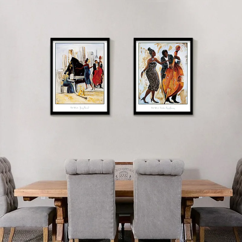 Черный Леди Тонкий Для женщин торговая Холст Картина лошадь Виолончель картина