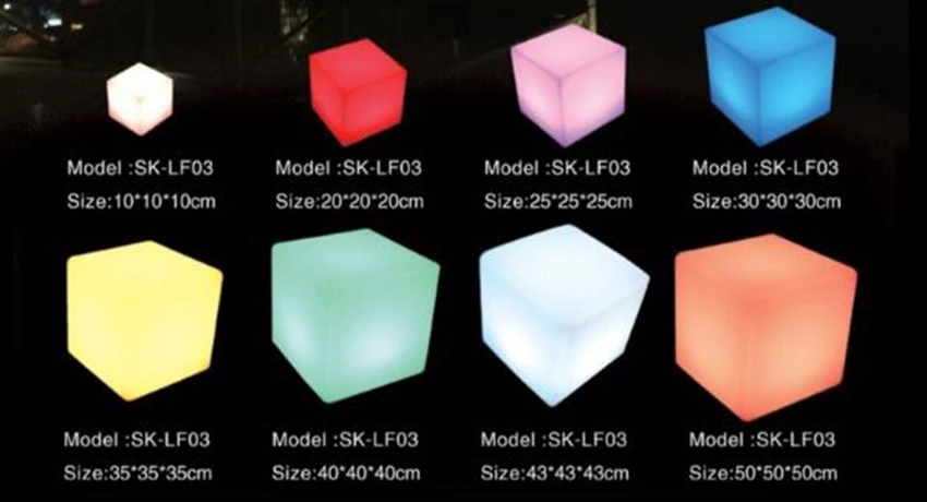 Современный светодиодный куб RGB стул Ночной светильник на открытом воздухе вечерние свадебные садовый Декор Светильник ing мебель бар куб стулья пластиковые настольные лампы