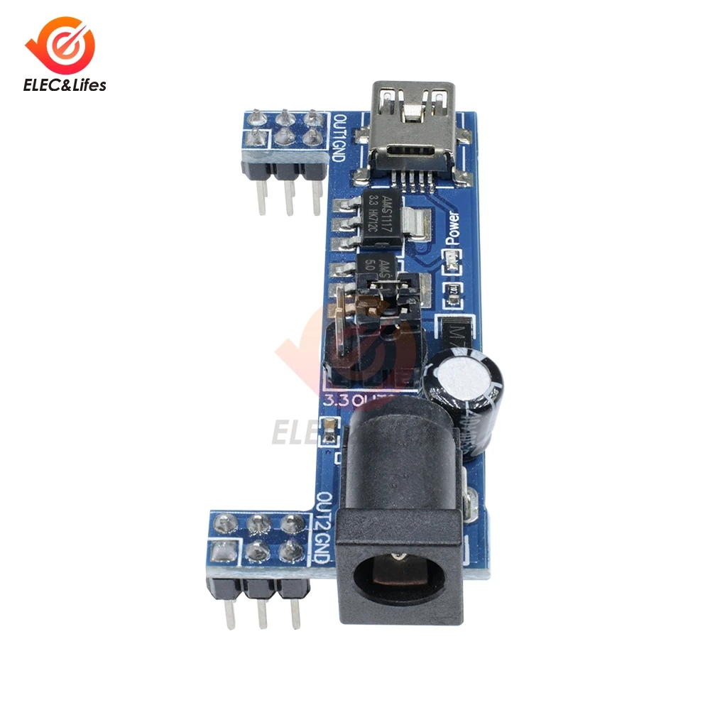 MB102 макет Питание модуль постоянного тока 3,3 V 5 V Mini USB Питание макетная плата без пайки модуль Синий MB-102 MB 102