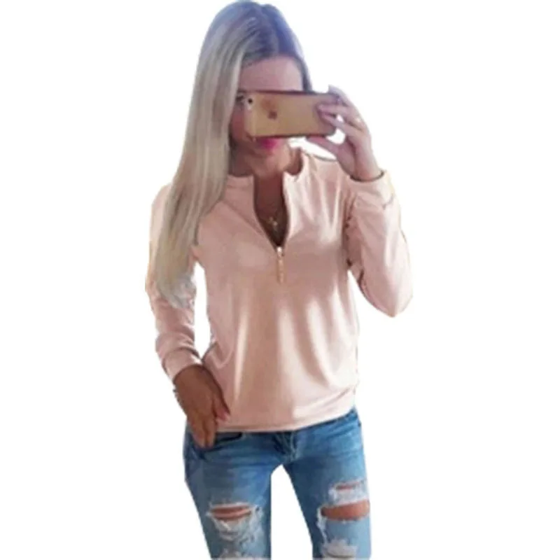 Толстовка Женская с длинным рукавом и О вырезом на молнии 2016|fashion hoodies women|hoodies