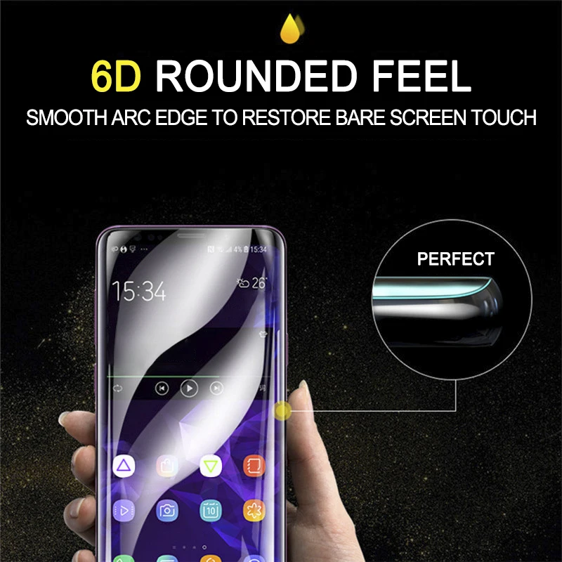 6D полное покрытие для Samsung Galaxy S8 S9 Примечание 8 9 Экран Защитная пленка плюс мягкий