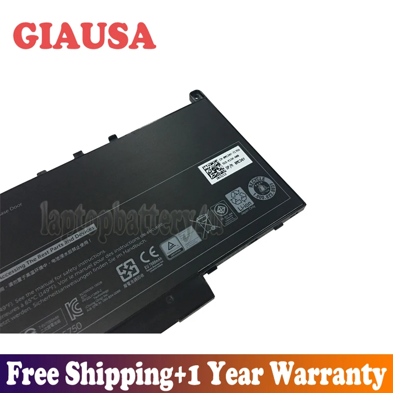 GIAUSA Новый 7 6 V 55Wh J60J5 встроенный Аккумулятор для Dell Latitude E7270 E7470 серии | Компьютеры и