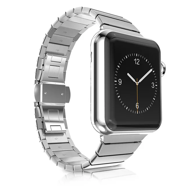 Uebn ремешок для Apple Watch 42 мм 38 застежка-бабочка Нержавеющая сталь ссылка браслет
