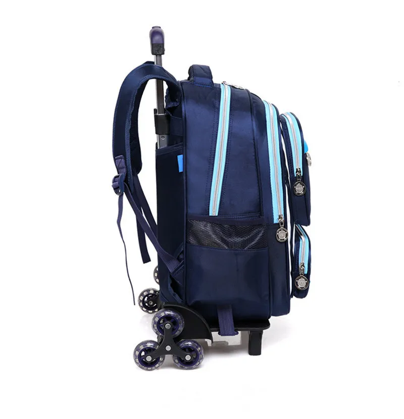 Дети 6 колеса съемные Рюкзак тележка на колесиках детская школьная сумка