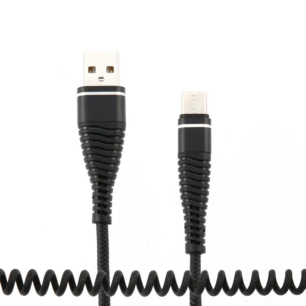 Usb type-C кабель для samsung Galaxy S9 S8 для huawei mate 20 Pro Xiaomi Mi 8 USB C зарядный кабель спиральный пружинный зарядный шнур
