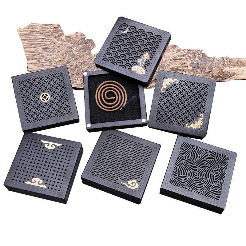 Квадратная курильница из сандалового дерева фиолетового светильник коробка для