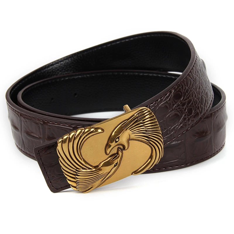 Aburo новые джинсы riem ковбой Классический Крокодил stijlvolle riemen mannen glad gesp taille riem джинсы