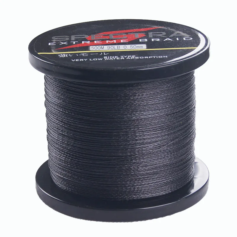 DORISEA 500 м супер прочная японская филаментная леска PE плетеная леска 6LB 10LB 15LB 20LB 30LB 40LB 50LB 60LB 70LB 80LB 90LB 100LB - Цвет: Черный