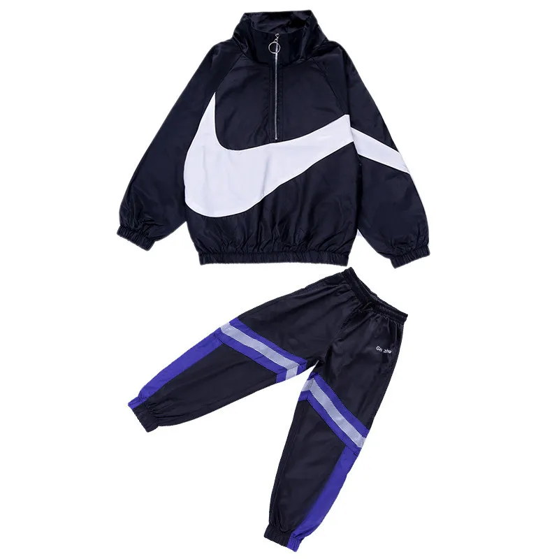 2019 Детский костюм для танцев уличного направления свободные белые Черная