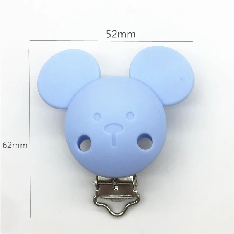 Chenkai 10pcs BPA Free Silicone Mouse Clips DIY Baby Teether Pacifier Dummy Montessori Sensory Jewelry Holder Chain Mickey Clips