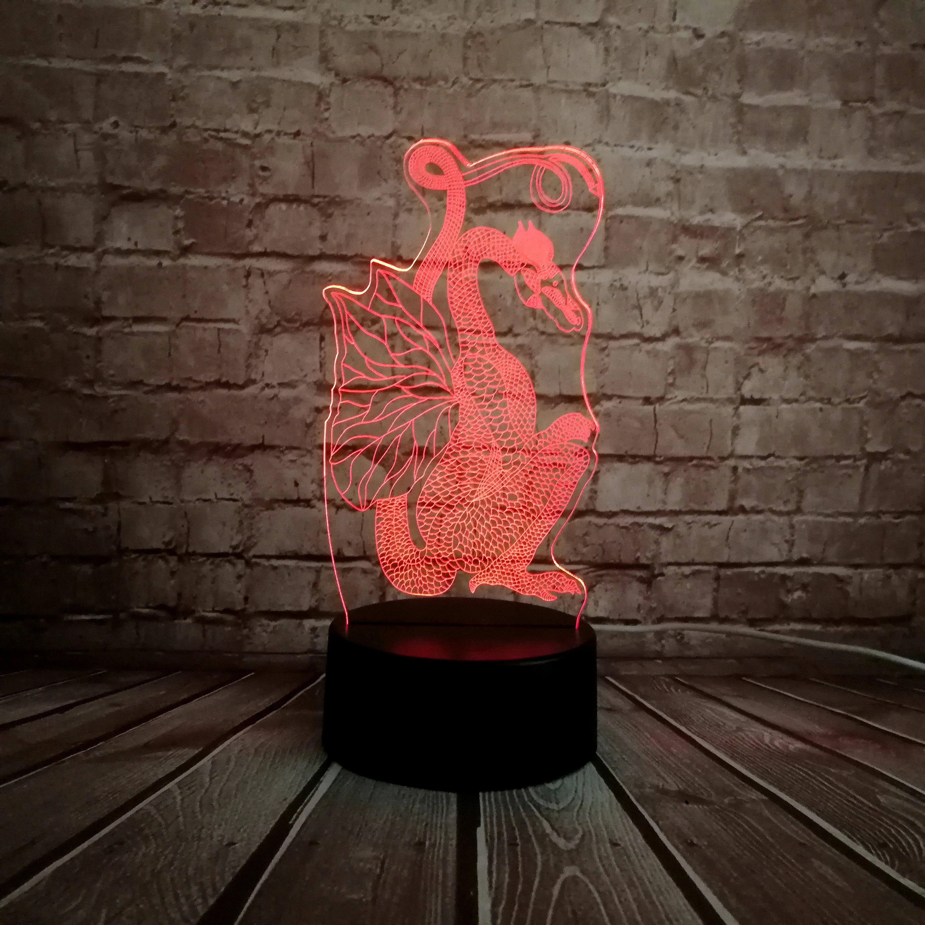 Прямая поставка китайская бумага для резки стиль дракона 3D USB Светодиодная лампа