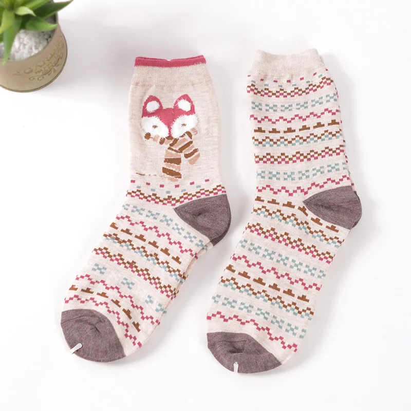2 pairs бренд зима Осень Женщины Хлопок мультфильм Носки Женские девушки Милые теплые смешные Носки шаблон подарки meias calcetines